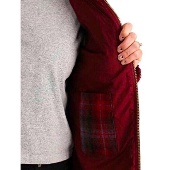 NEW! Women's Pendleton Fuzzy Sherpa Wool Blend Zip Jacket Maroon Red SZ S - Picture 12 of 12